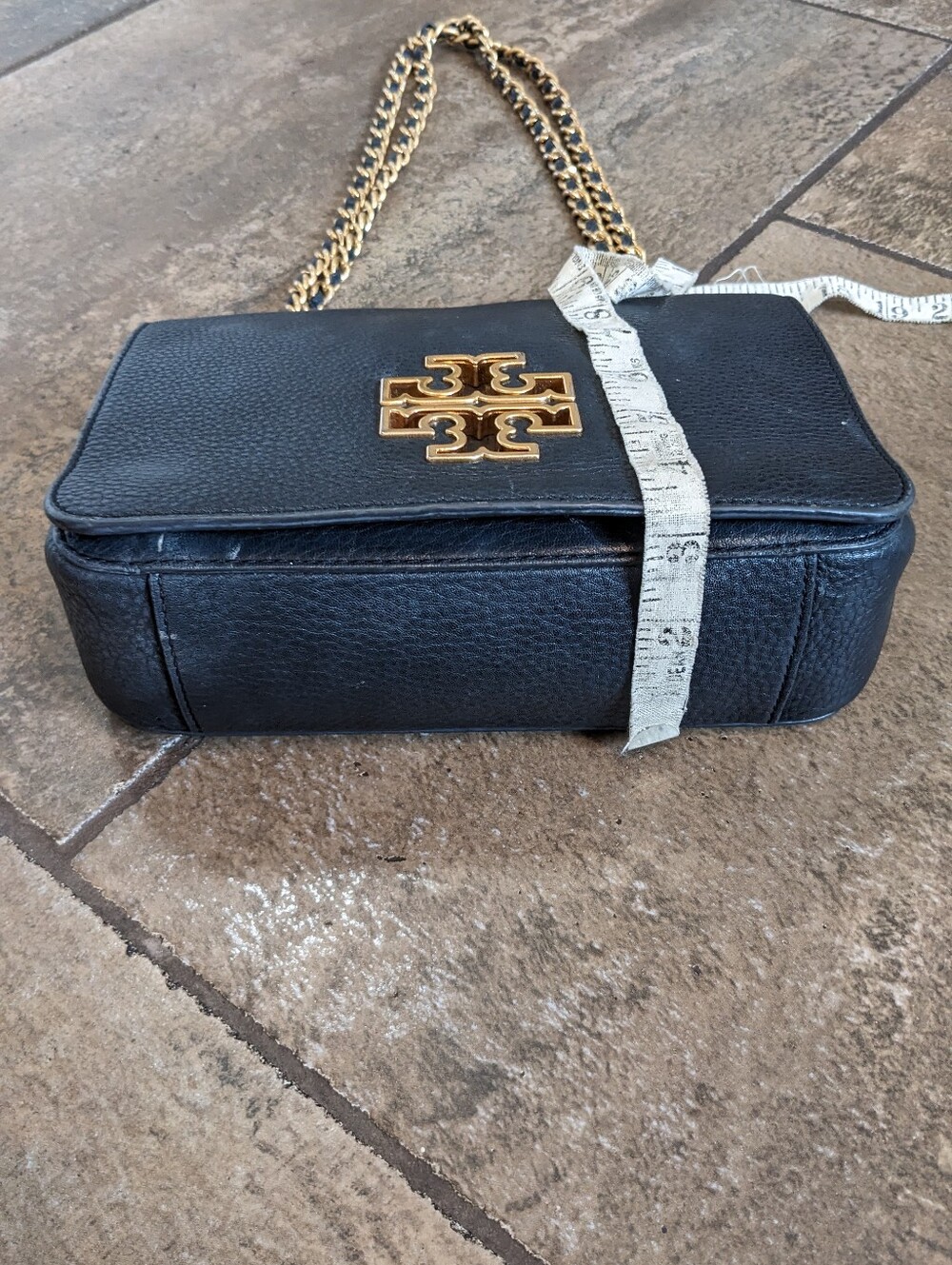 Tory Burch Britten Pebbled Leather Gold Chain Luxury Crossbody/Shoulder Bag π€ - Picture 14 of 17
